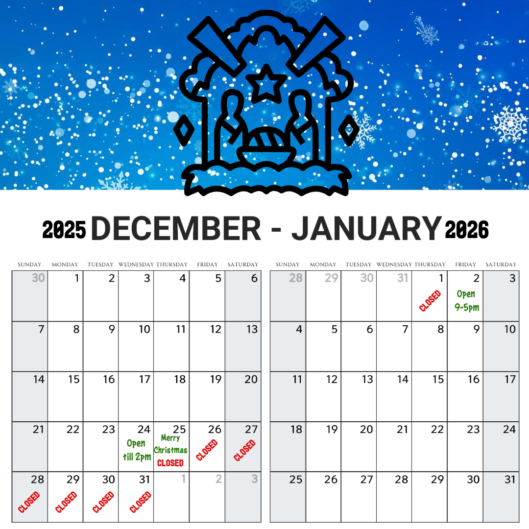 Cal's Cycle Holiday schedule 2025